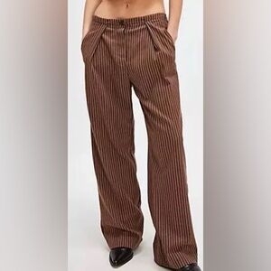 Free People Pinstripe Tyler Trousers